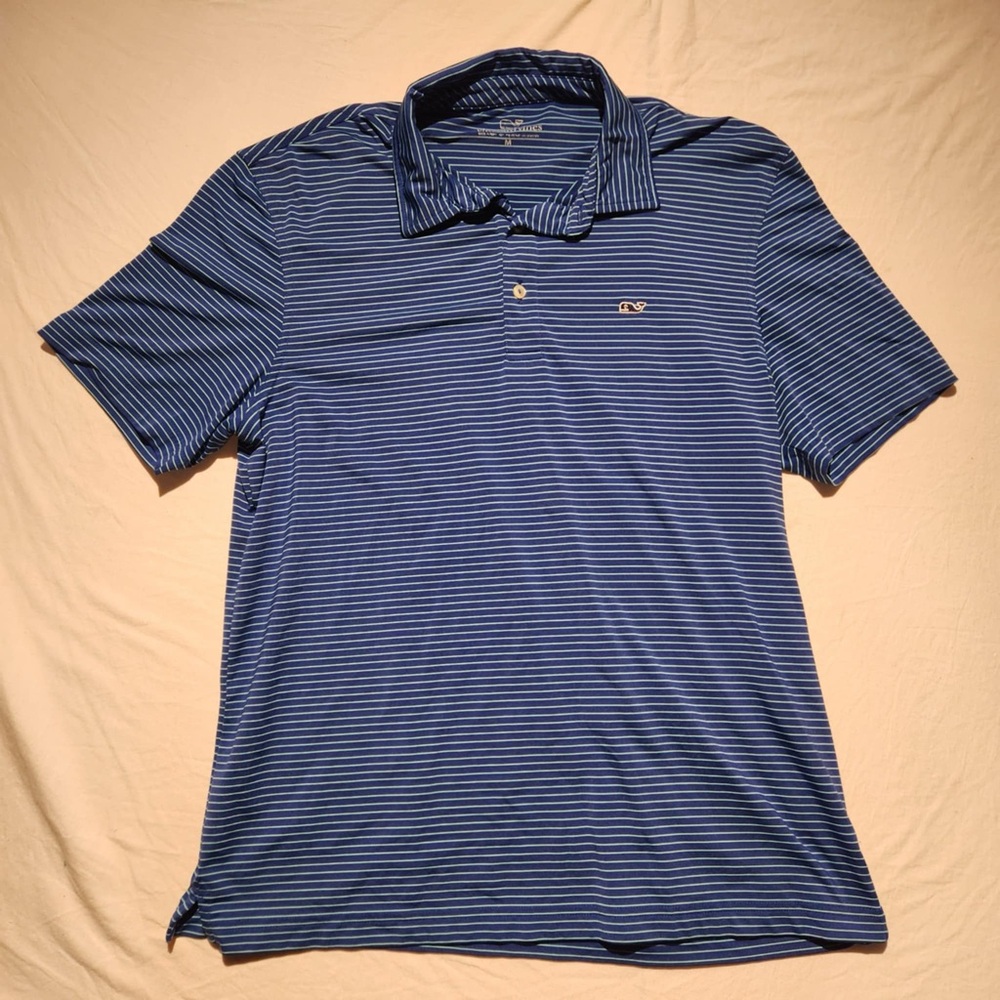 Vineyard Vines Blue Polo Shirt with Stripes